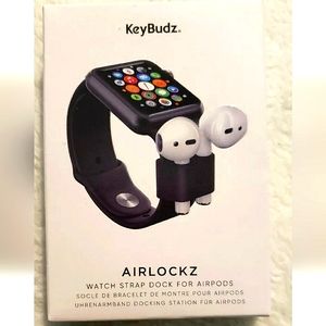 Keybudz Airlockz watch strap dock for airpods.